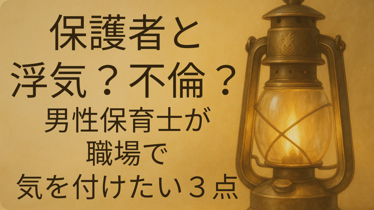 父性の冒険譚ブログ共通アイキャッチ画像「【保護者と浮気？不倫？】男性保育士が職場で気を付けたい３点」